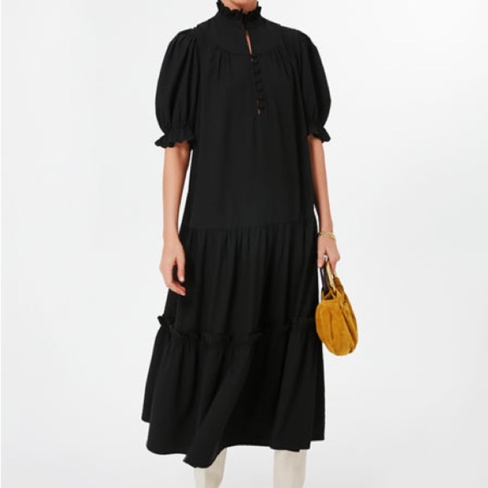 Trucker nuck |Pomander Place| Black Selena Maxi Dress with Puff Sleeves| Medium